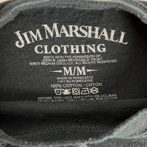 Jim Marshall T-Shirt Men's Size Medium Black Crew Neck John Cash Graphic Cotton - Picture 5 of 6